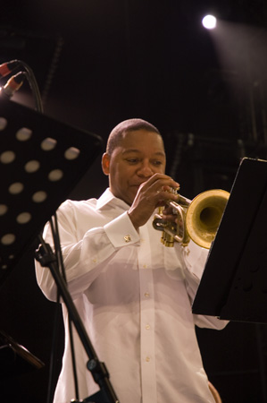 Wynton Marsalis during the sound check with Richard Galliano