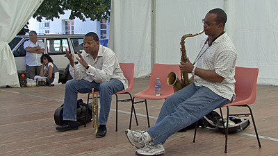 Wynton Marsalis and Victor Goines giving masterclass at Marciac 2007