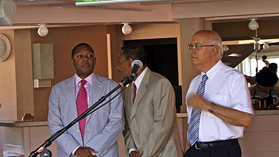 Wynton with his manager and Jean-Louis Guilhaumon