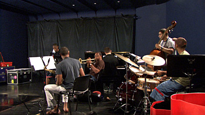 Wynton Marsalis rehearsing with his Quintet and Jared Grimes