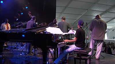 Wynton Marsalis during the soundcheck with his Septet for the concert in Marciac 2007
