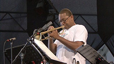 Wynton at soundcheck for the concert in Marciac on August 3, 2007