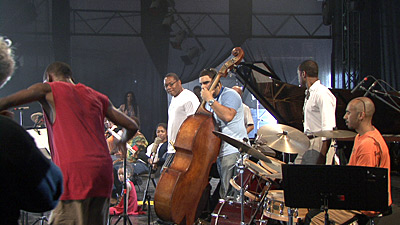 Wynton at soundcheck for the concert in Marciac on August 3, 2007