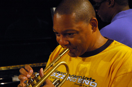 Wnton Marsalis rehearsing with the septet for Marciac 2008