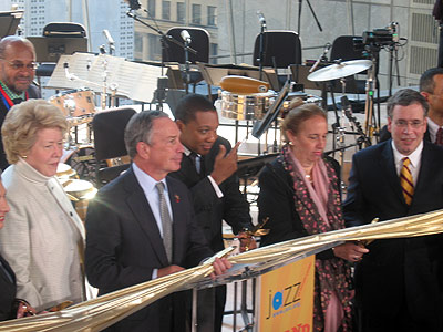 Lisa Schiff, Mayor Michael Bloomberg and Wynton Marsalis