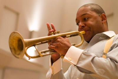 Wynton Marsalis during the recording of The War soundtrack