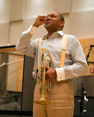 Wynton Marsalis during the recording of The War soundtrack